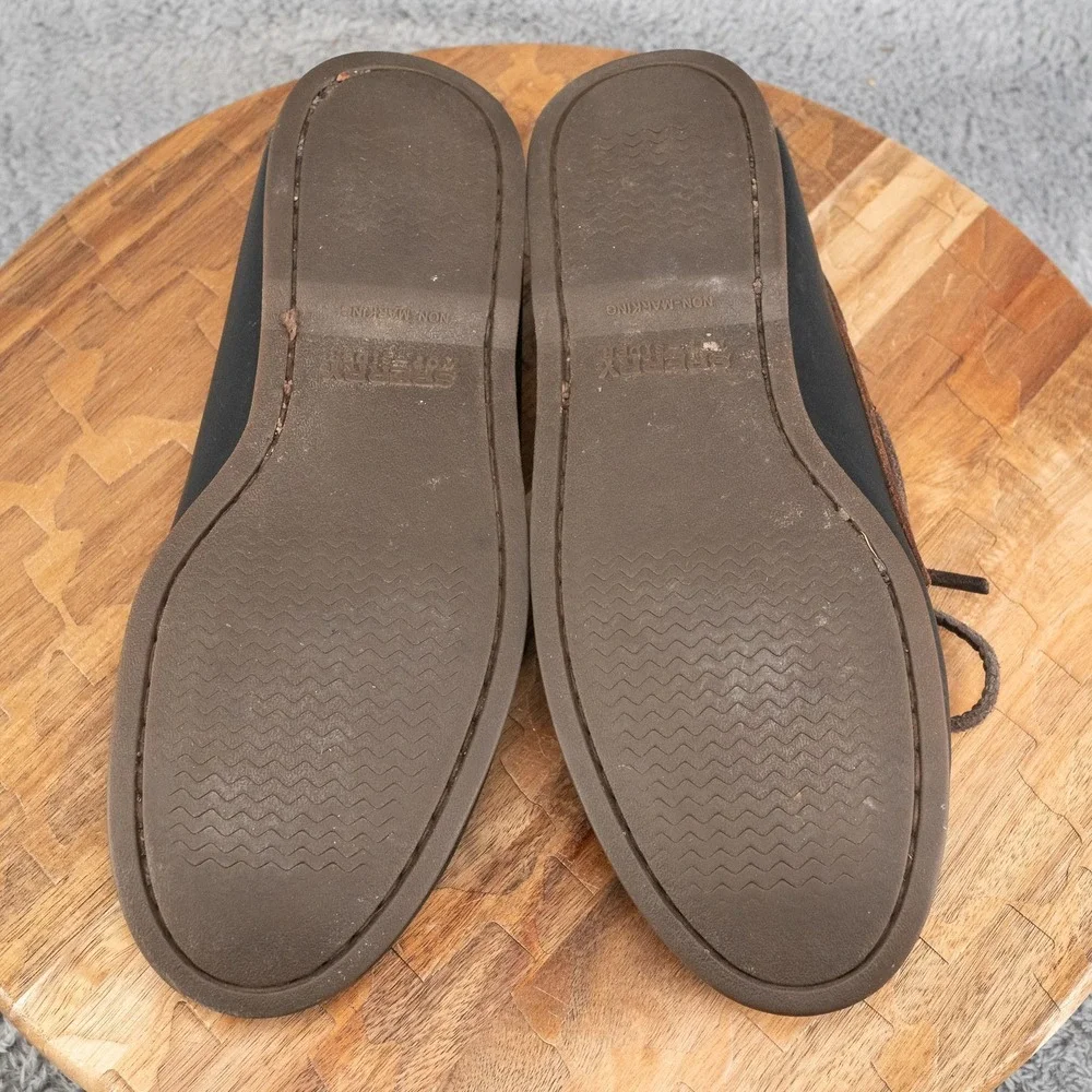 Sperry TOP-SIDER Mens BOAT SHOES 2-EYE 2-TONE Black/Brown Size 8.5 M 0191486